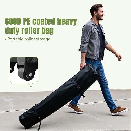 Vista 4 de Toldo desplegable resistente de 10 x 10 pies con 4 paredes laterales, tienda de campaña comercial 550D fácil arriba, tienda de campaña impermeable