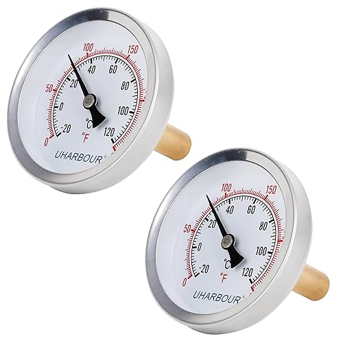 Miniatura 14 de Medidor de Temperatura del Agua, Esfera de 3" Completamente de Acero Inoxidable Medidor de Temperatura del Agua, Termómetro de Agua con Vástago de