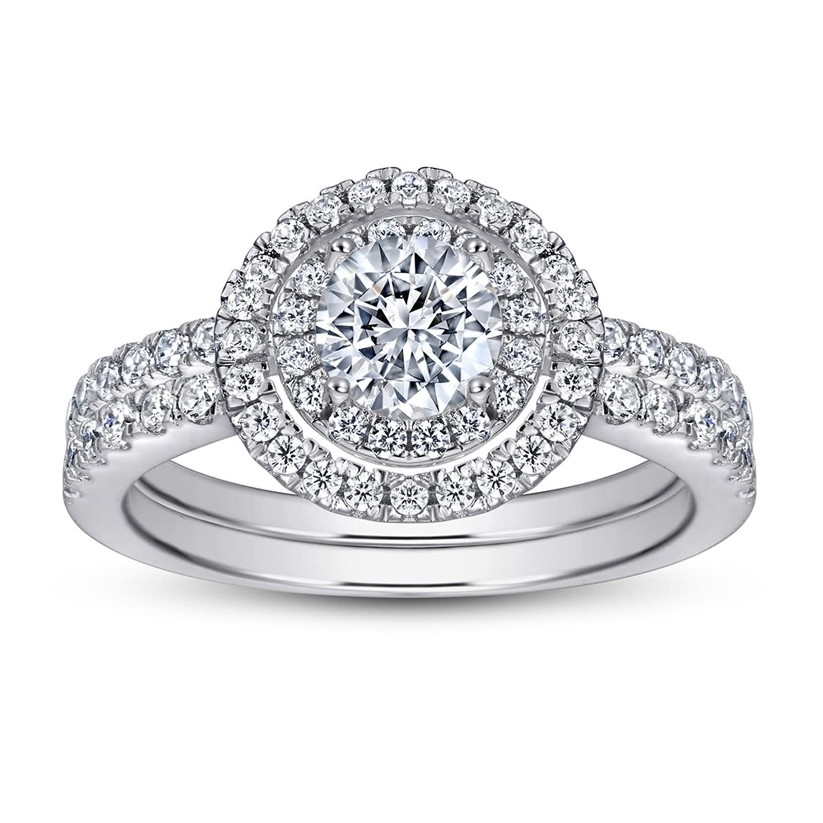 Bague Anneau Femme Argent, Bijoux Femme Mariage Tour Argent Sterling pour La Saint Valentin Anniversary