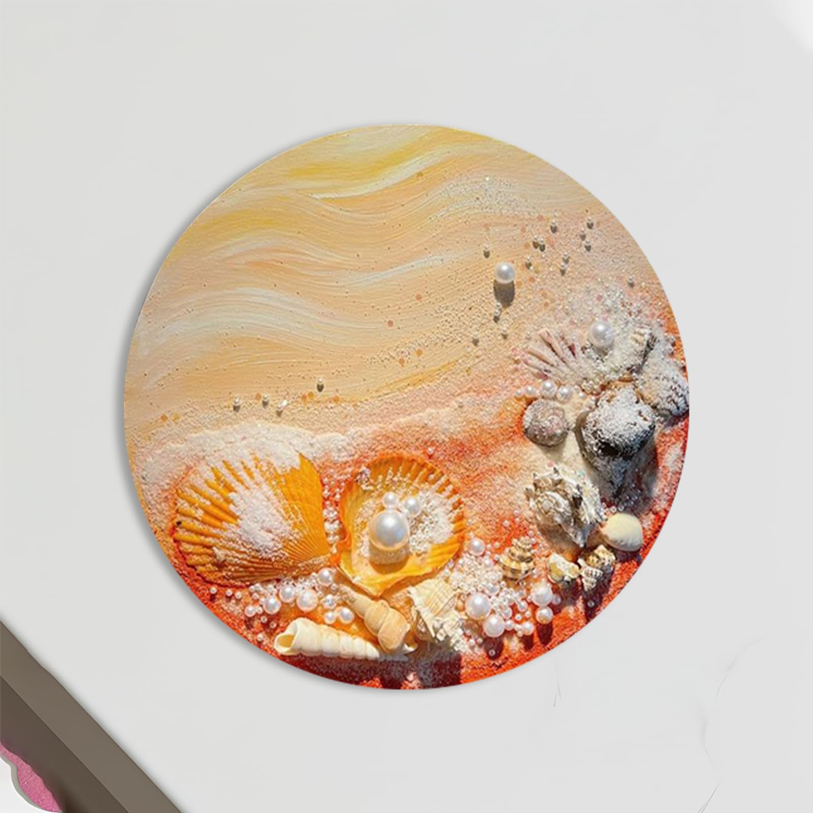 Orange Beach DIY Ocean Landscape Peinture à l'huile 20 x 20 cm Plage