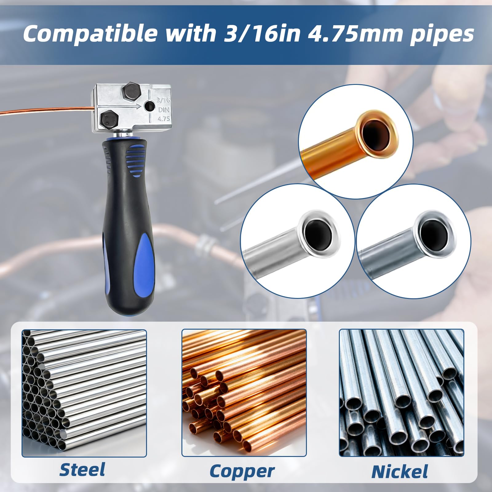 Dispositivo di Svasatura per Tubi Freno 4,75 mm 3/16" Kupferrohr Expander