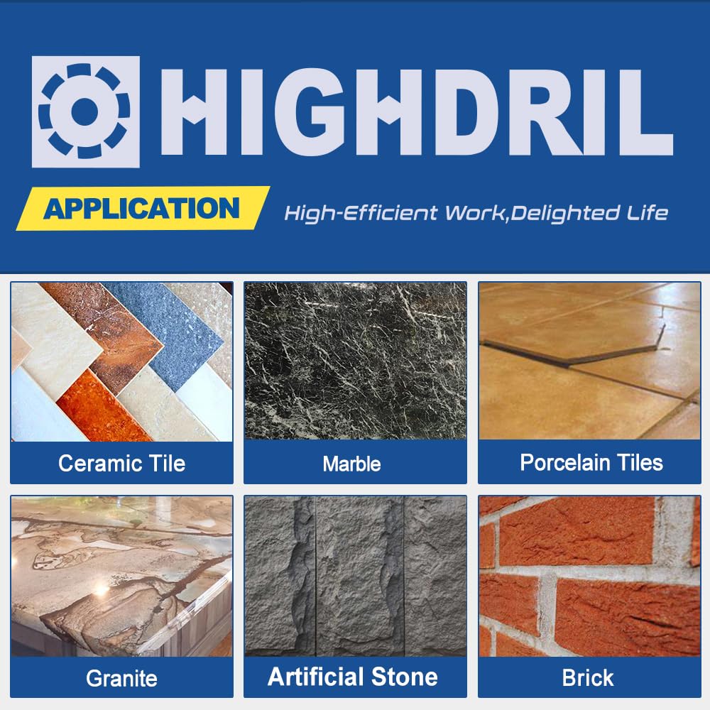 HIGHDRIL Diamentowa tarcza tnąca do płytek – 3 szt., 105 mm diamentowa tarcza tnąca do cięcia, szlifowania, ceramicznej, porcelanowej, marmuru, granitu, kwarcu, dekton, sztuczny kamień z kołnierzem