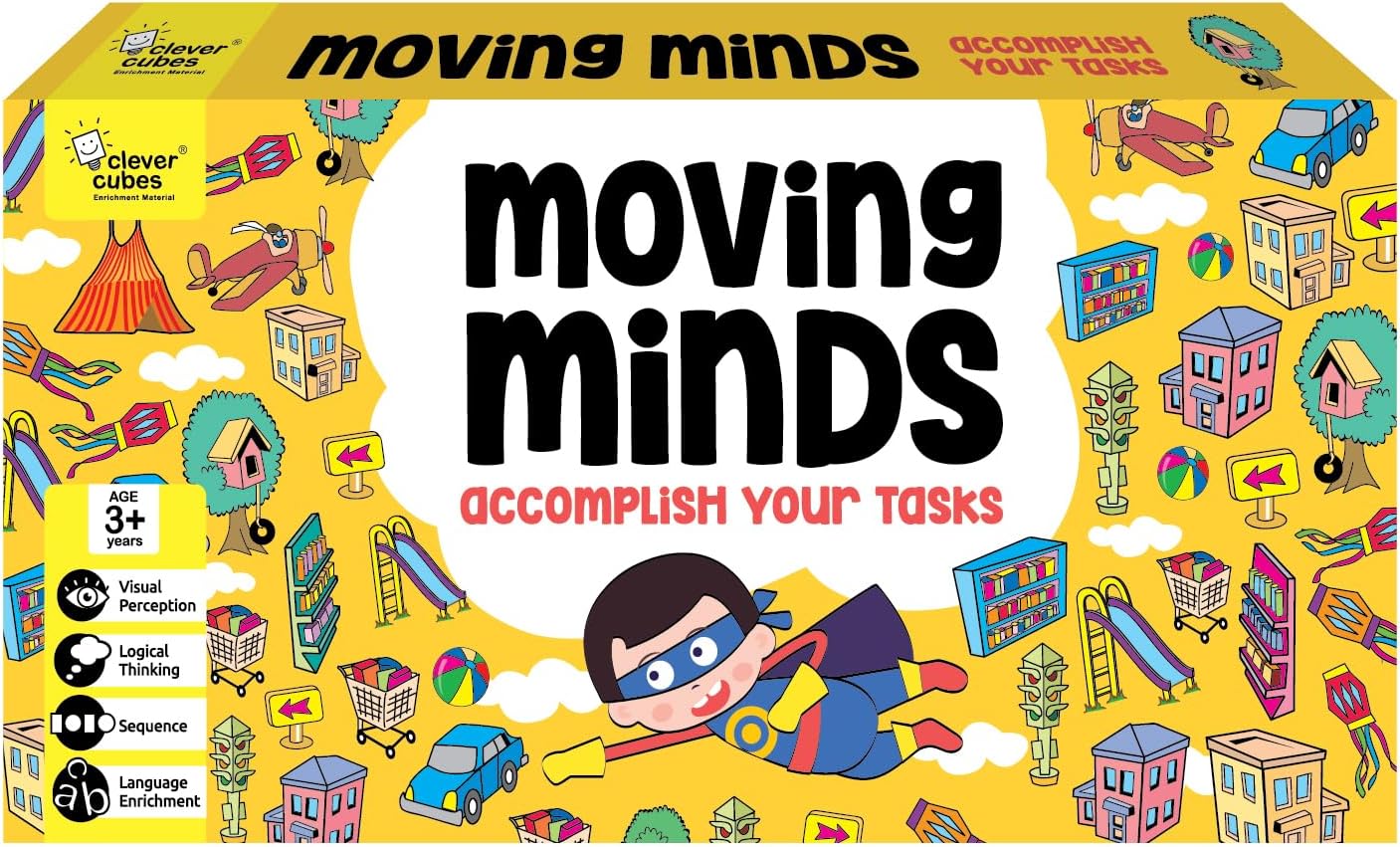 Clever Cubes Moving Minds | Learning Fun Activity Games for Kids | Best Return Gifts | Interactive Family Board Game | Mutiplayer 1-4 Players | Toys for Age 3 4 5 6 Years Old Girls Boys | Preschool