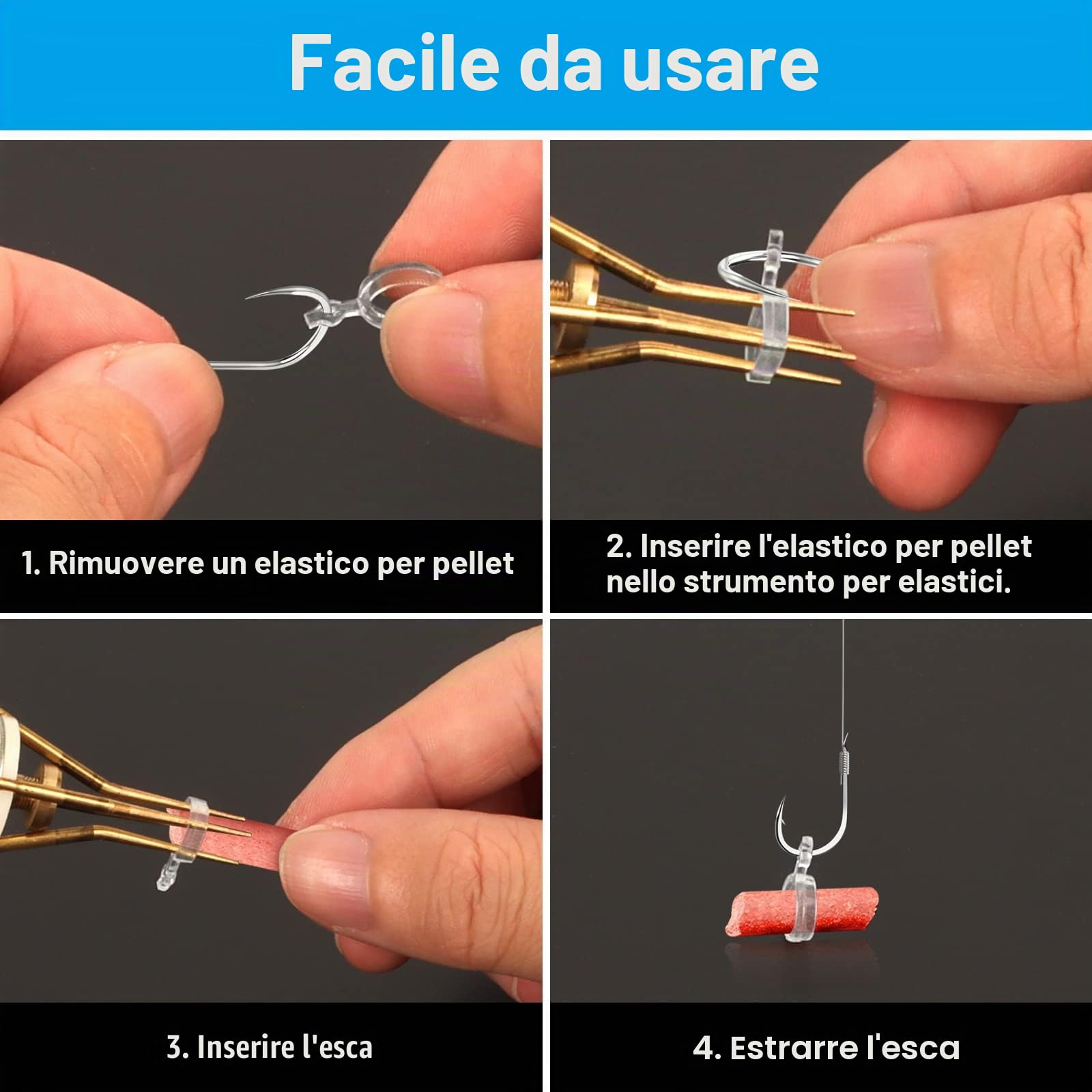 Realure 150 Pz Pellet Bait Bander, 6 mm Micro Fasce per Esche per la Pesca, Fasce per Pellet, Micro Esche Anelli in Gomma, Anello di Gomma per il Fissaggio Rapido di Esche, Pellet, Falene d'Api, Verme