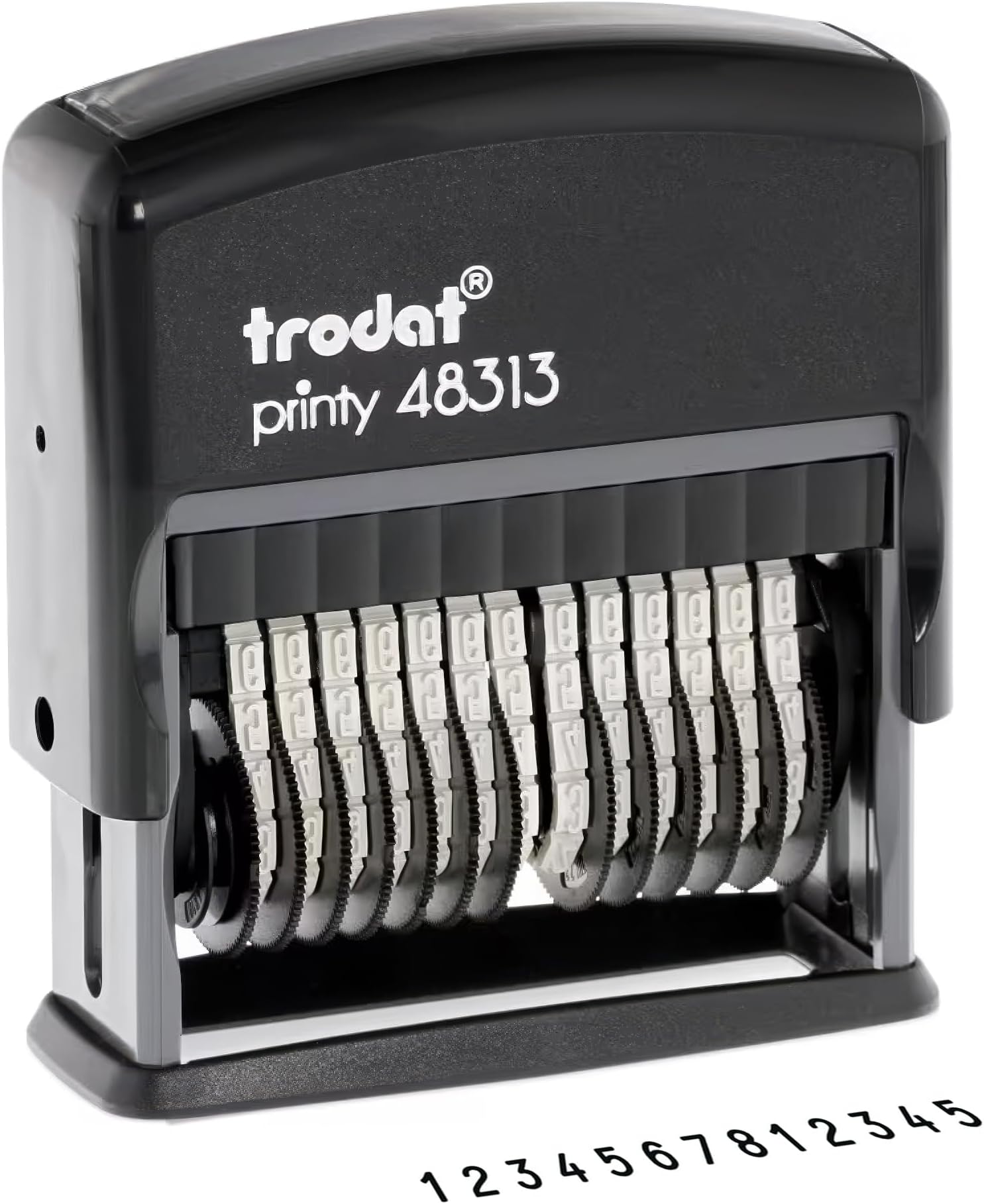 Trodat 13-Digit Self-Inking Number Stamp, Rotating 0–9 Numberer for Office, Inventory, Invoices, Packaging, Clean, Consistent Impressions, 0.125" x 1.3"