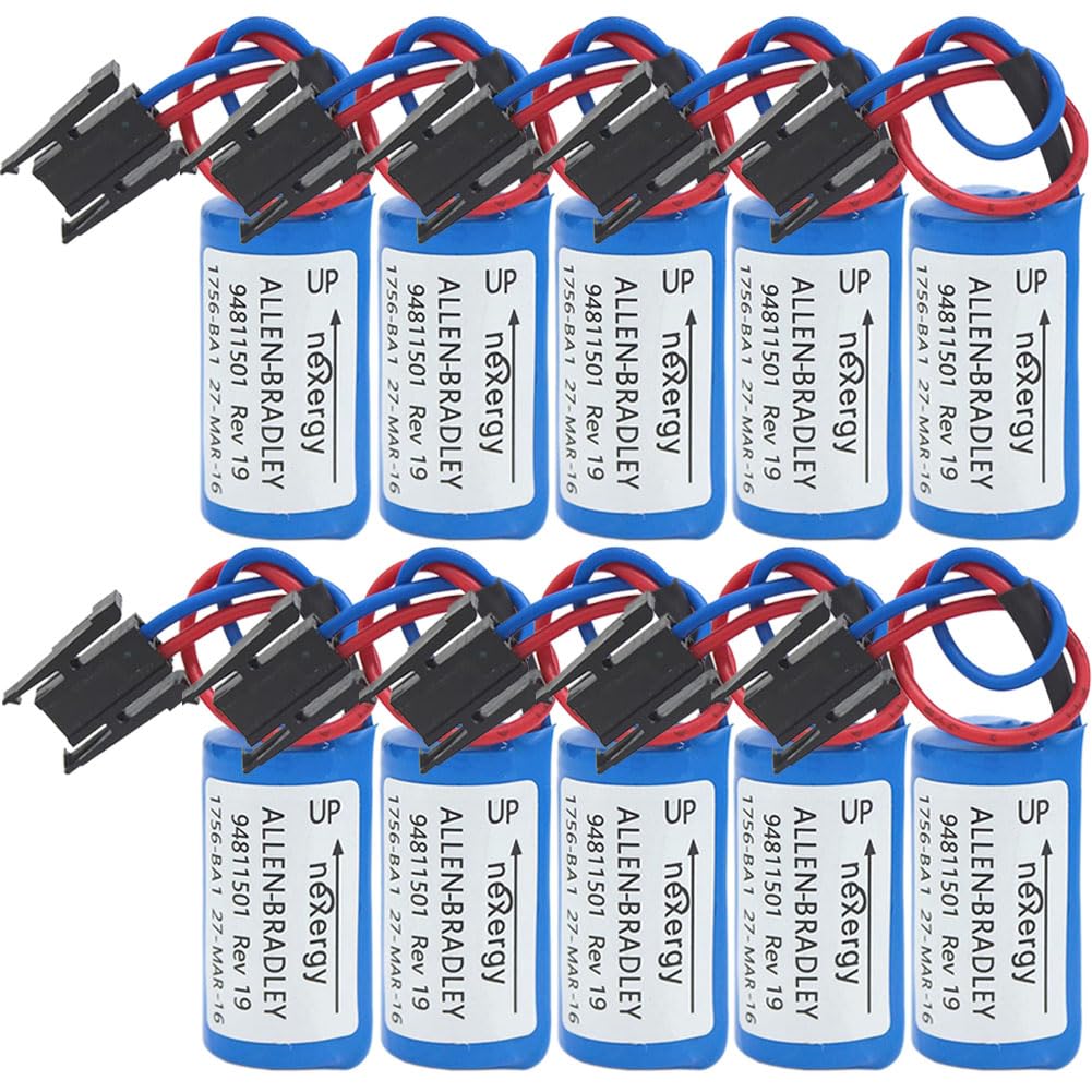 ARrase (10 Pcs/Set) 1756-BA1 3V 1800mAh Battery PLC for Allen Bradley Replacemen Battery AB 1756-L1 3A-AB
