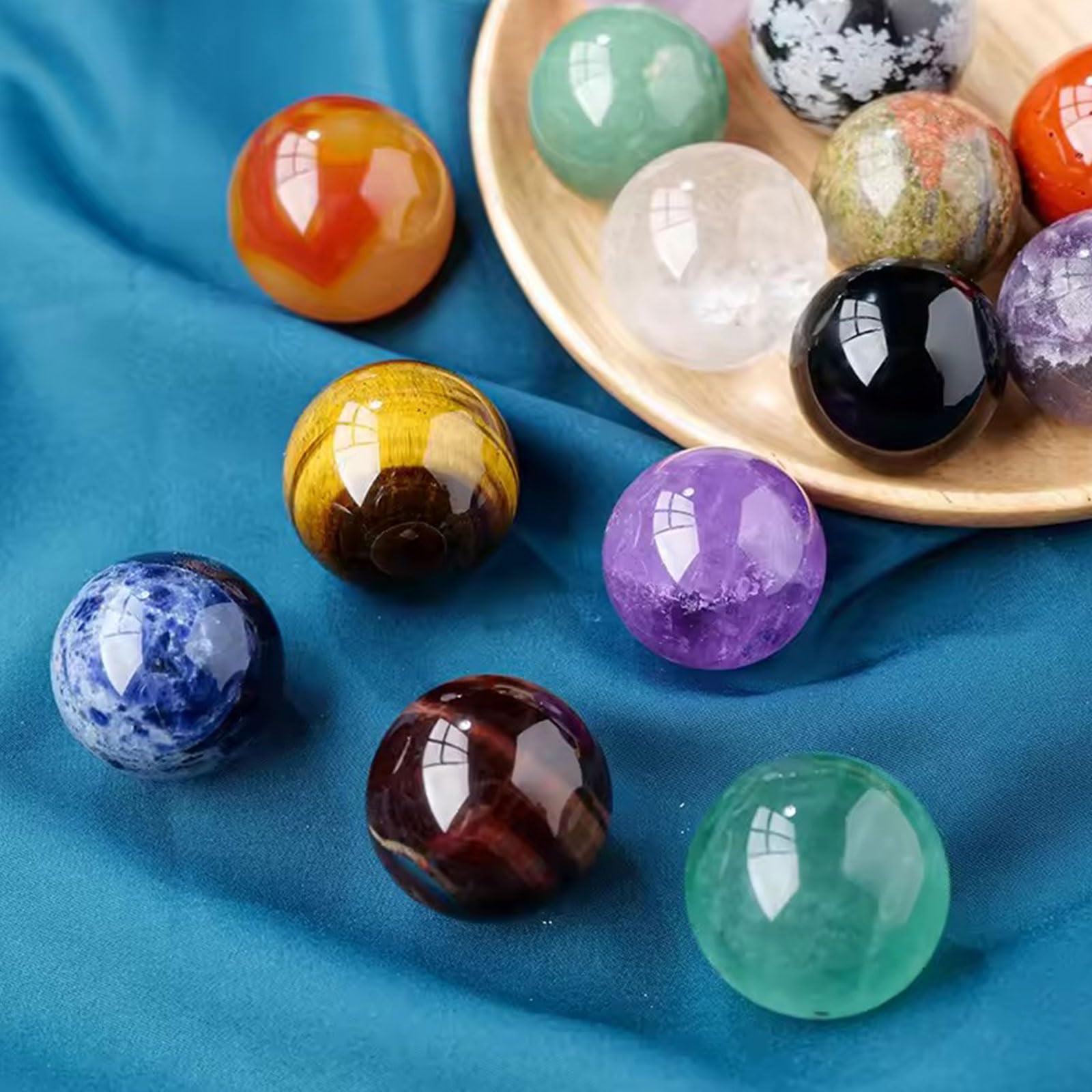 Kryształowa kula-naturalna sfera kwarcowa 5 szt. uzdrawiających kamieni szlachetnych kula 1,2" polerowane kryształowe kule kamienie kieszonkowe palmowe kryształy do ​​medytacji czarów reiki równoważen
