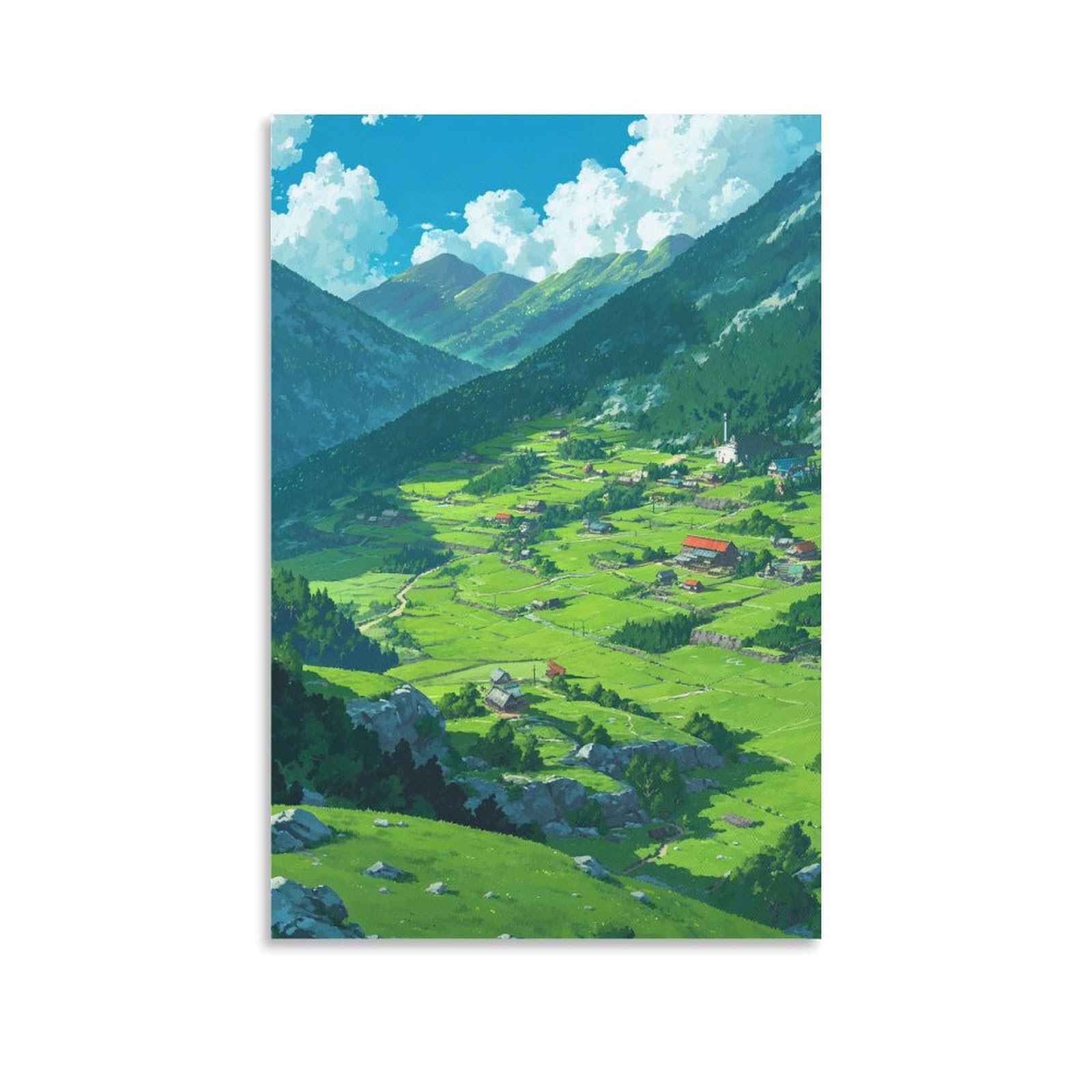 Amazon.co.jp: ポスター 山 自然 風水 絵 山の絵 緑の絵 玄関 開運