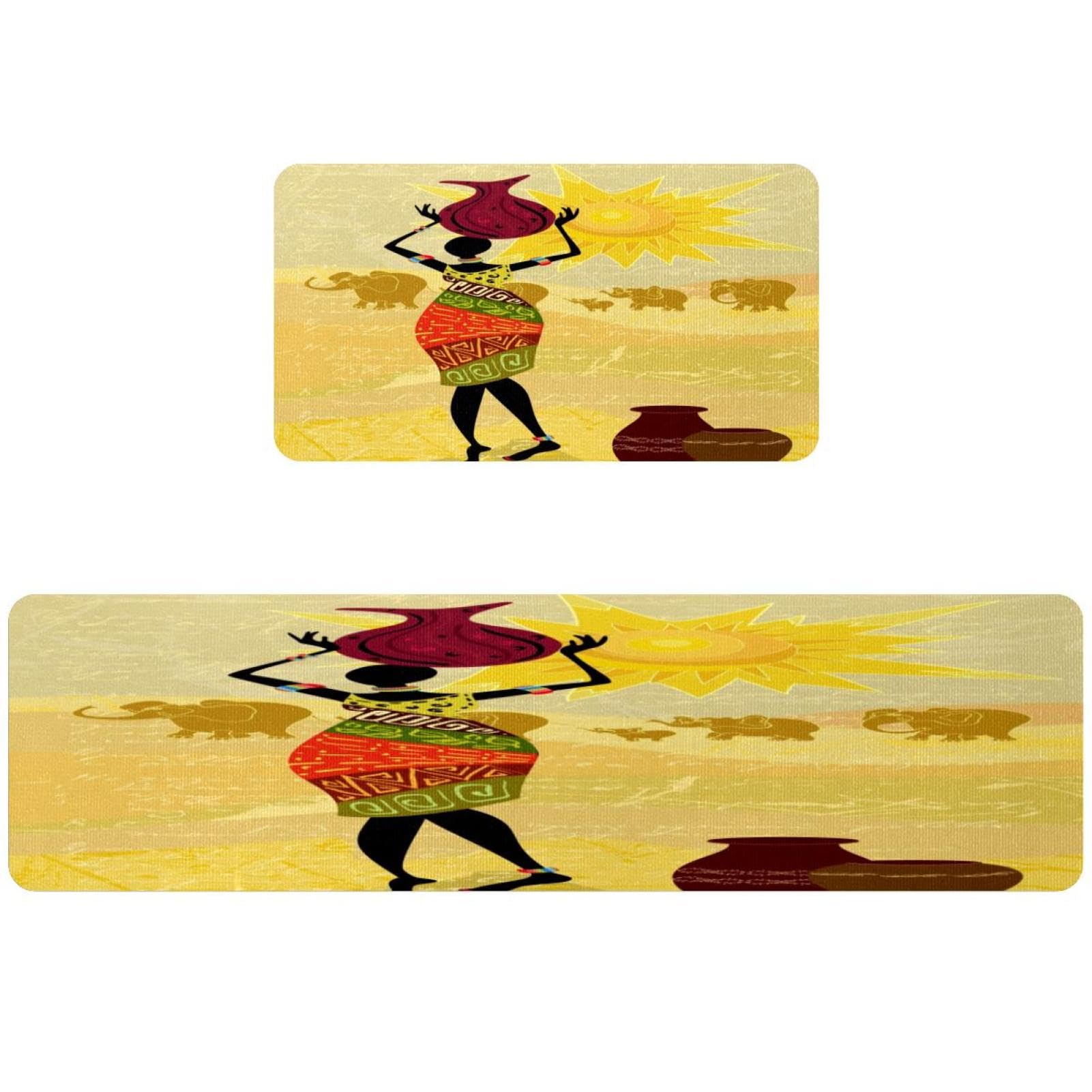 Tapete de cocina para pasillo y cuarto de lavado con paisaje africano