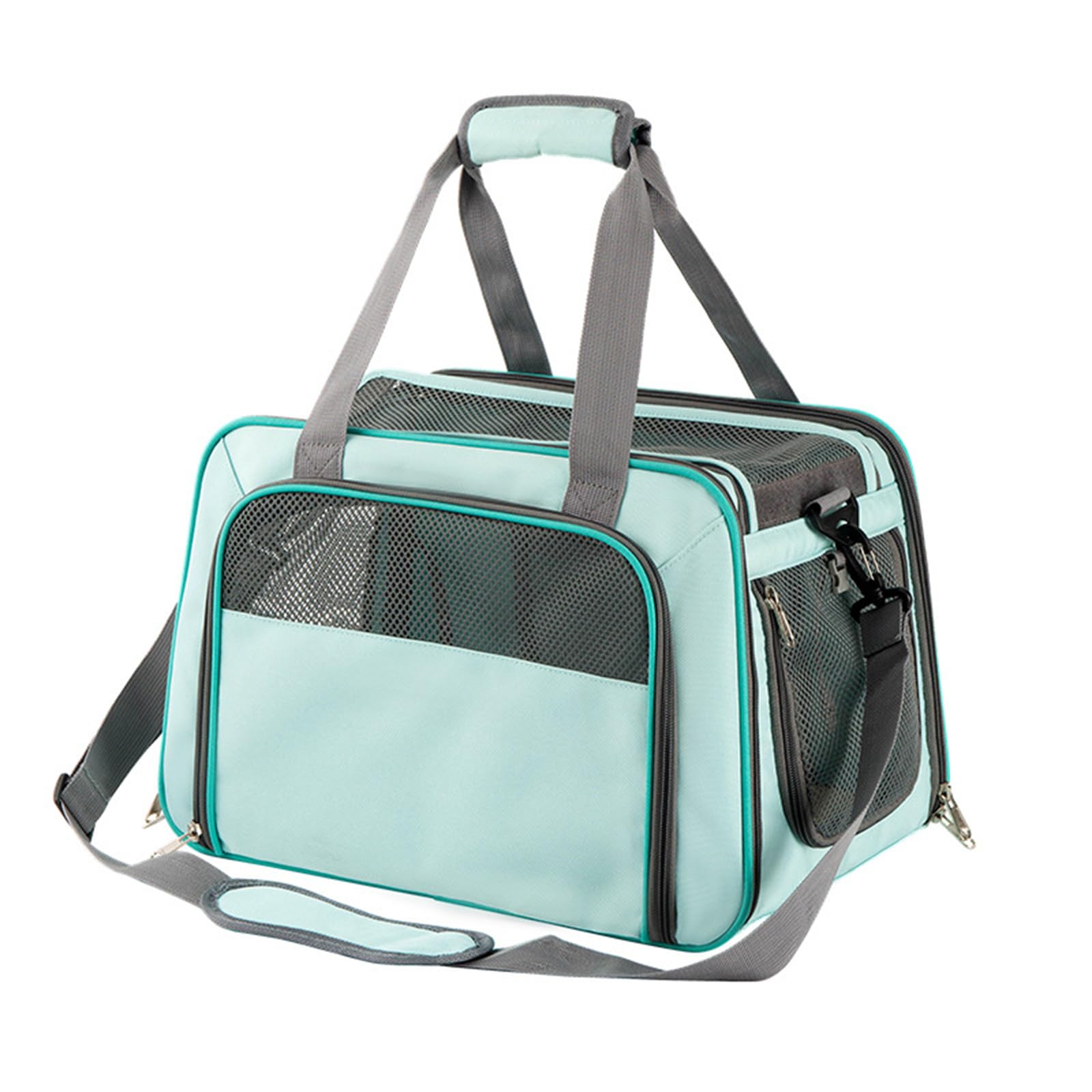 Borsa per Trasporto Gatti e Cani, Pieghevole Trasportino Cane e Gatto Borsa Portabile Animali Domestici Viaggio per Il Trasporto di Animali Domestici (41x29x29CM,Blu Cielo)