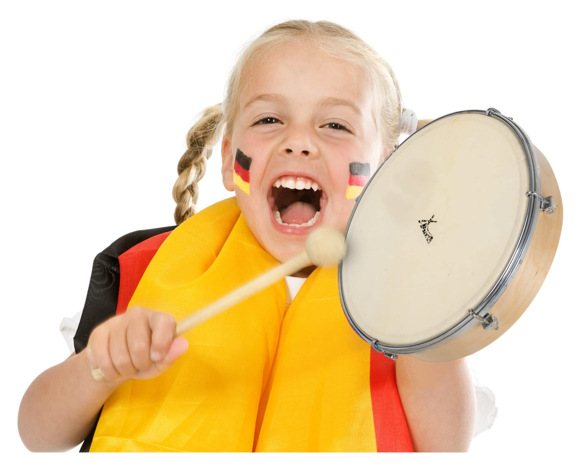 XDrum HTM-10S Tambourin 10" avec Peau Naturelle, Diamètre: 10" (25 | 4 cm), Peau robuste en peau de mouton, Cadre en bois d’érable, 6 crochets de tension pour accorder le tambourin, Polyvalent