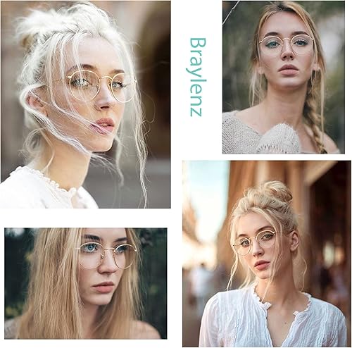 Miniatura 2 de Vintage Round Metal Glasses Frame with Clear Lens, 2 Pack Women Men Non-Prescription Eyeglasses