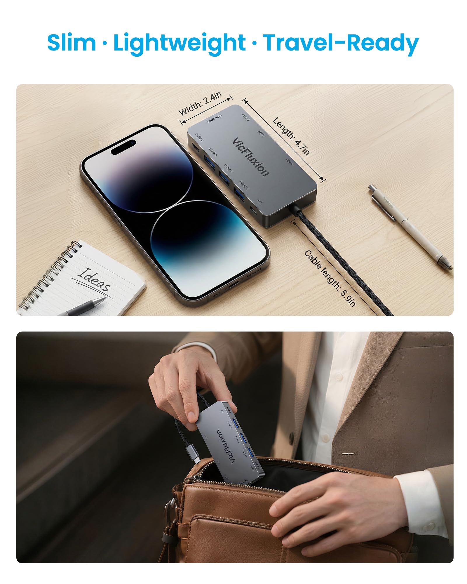 Stacja dokująca USB C 9 w 1 z podwójnym 4K HDMI, 1RJ45, 3 USB 3.0, 1 USB 2.0, 1 100 W PD, 1 x 3,5 mm audio, gniazdo USB C do MacBook, Dell, HP, Lenovo, Surface