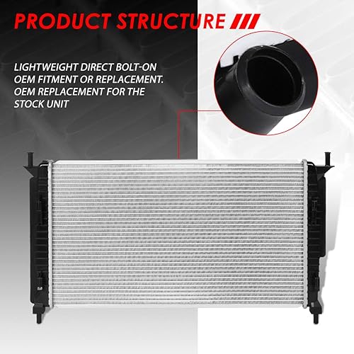 Vista 71 de Auto Dynasty Radiador compatible con 06-10 Mazda 5 2.3L AT, DPI 2894 Radiador de enfriamiento de 1 fila estilo fábrica, núcleo de aluminio