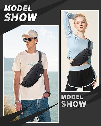 Miniatura 7 de Riñoneras para hombres, bolsas cruzadas para mujer, cintura de moda, entrenamiento al aire libre, viajes, casual, bolsa de hombro para correr,