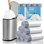 KSSKSS 2.6 Gallon Mini Drawstring Trash Bags, Small Garbage Bags by KSSKSS, Code a fit 10-15 Liter, 2.6-4 Gal, White Trash Bin Liners for Home Office Kitchen Bathroom Bedroom, 120 Counts