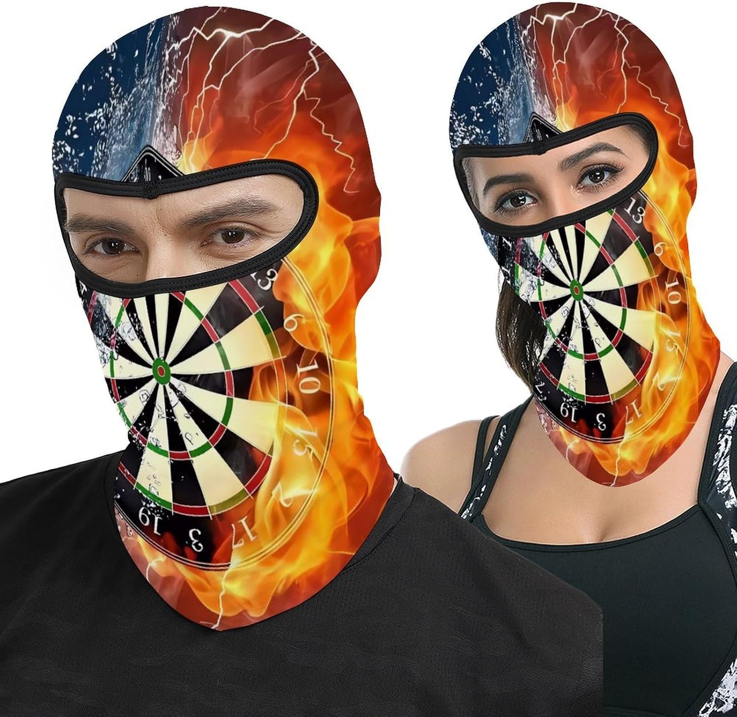 Dart Board Balaclava Ski Mask for Men Women Windproof Warmth Neck Gaiter Full Face Cover Neck Warmer Full Face Mask Motorcycle Cold Winter Scarf for Skiing Outdoor Sports