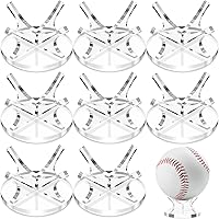 Sumind 3-Pack Clear Acrylic Ball Display Stand - Secure Holders for Baseball, Golf, Softball, Tennis Balls & Souvenirs with Non-Slip Pads