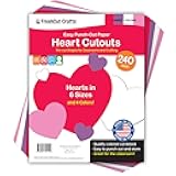 FreshCut Crafts 240 Pieces Heart Paper Cutouts, 2-Sided US Made Card Stock Punch Out Sweet Colored Hearts for Valentine’s Day Crafts, Bulletin Boards, Classroom Decor, and Posters 4 Sweet Colors