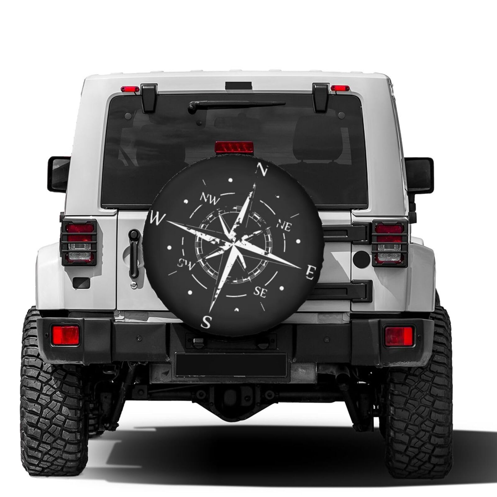 Ancient Nordic Symbol Compass Spare Tire Cover Dust-Proof Wheel Tire Cover Fit Trailer, RV, SUV and Many Vehicle 17 Inch