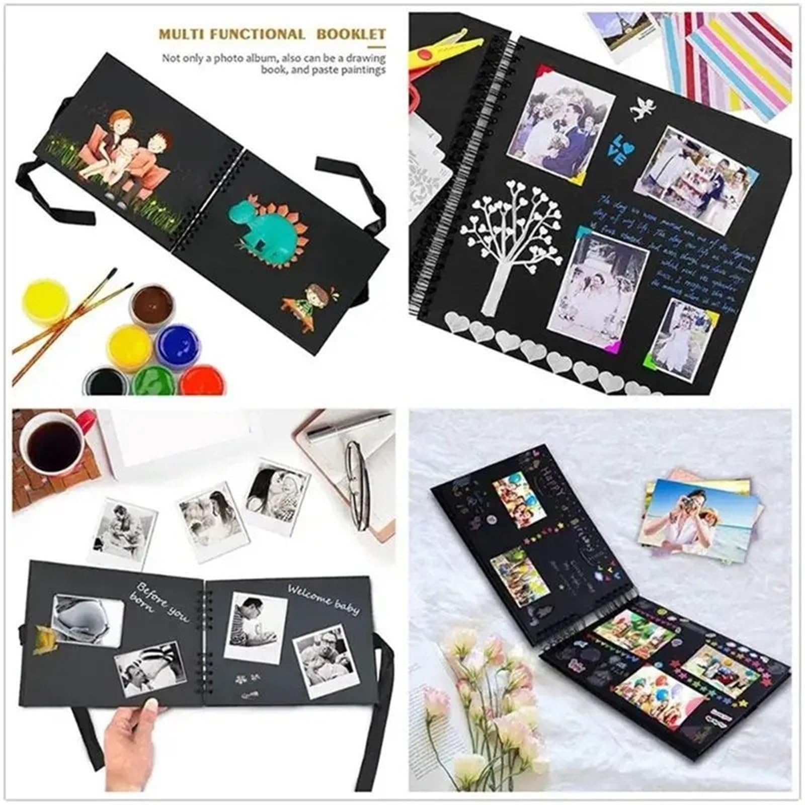 2 Stück Alben Seiten Erinnerung Bücher Bastelpapier DIY Scrapbooking Bild Geburtstagsgeschenk Für Familien Und Reisen