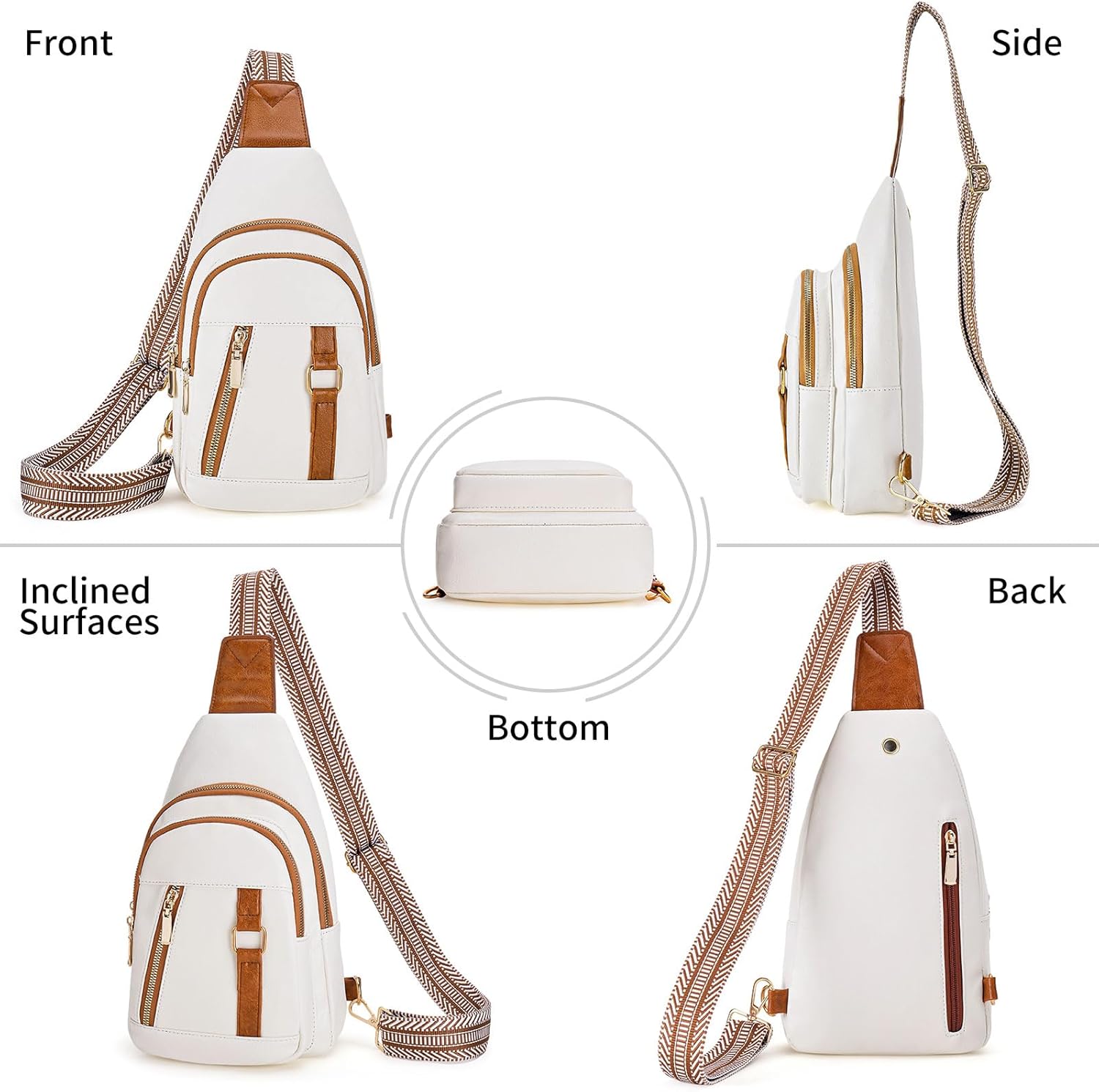 FALAN MULE Crossbody Bags for Women Trendy Leather Sling Chest Bag Fanny Packs for Women - Image 6