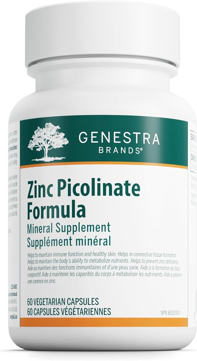 Genestra Brands Genestra Brands Zinc Picolinate Formula - 30 mg Zinc Picolinate - Healthy Skin & Immune Support - Vegan & Gluten Free - 60 Vegetarian Capsules