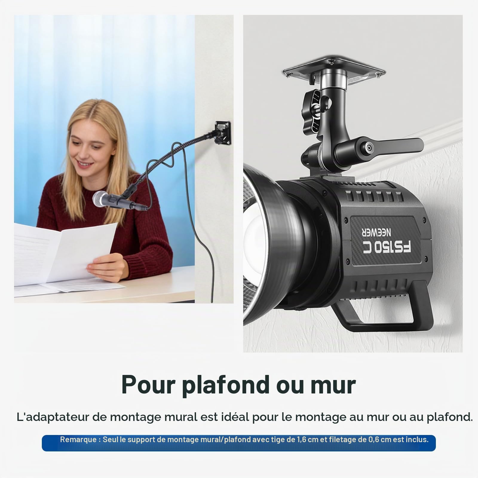 Neewer® Photography Studio Vidéo Support de Plafond Mural avec Filetage 1/4"