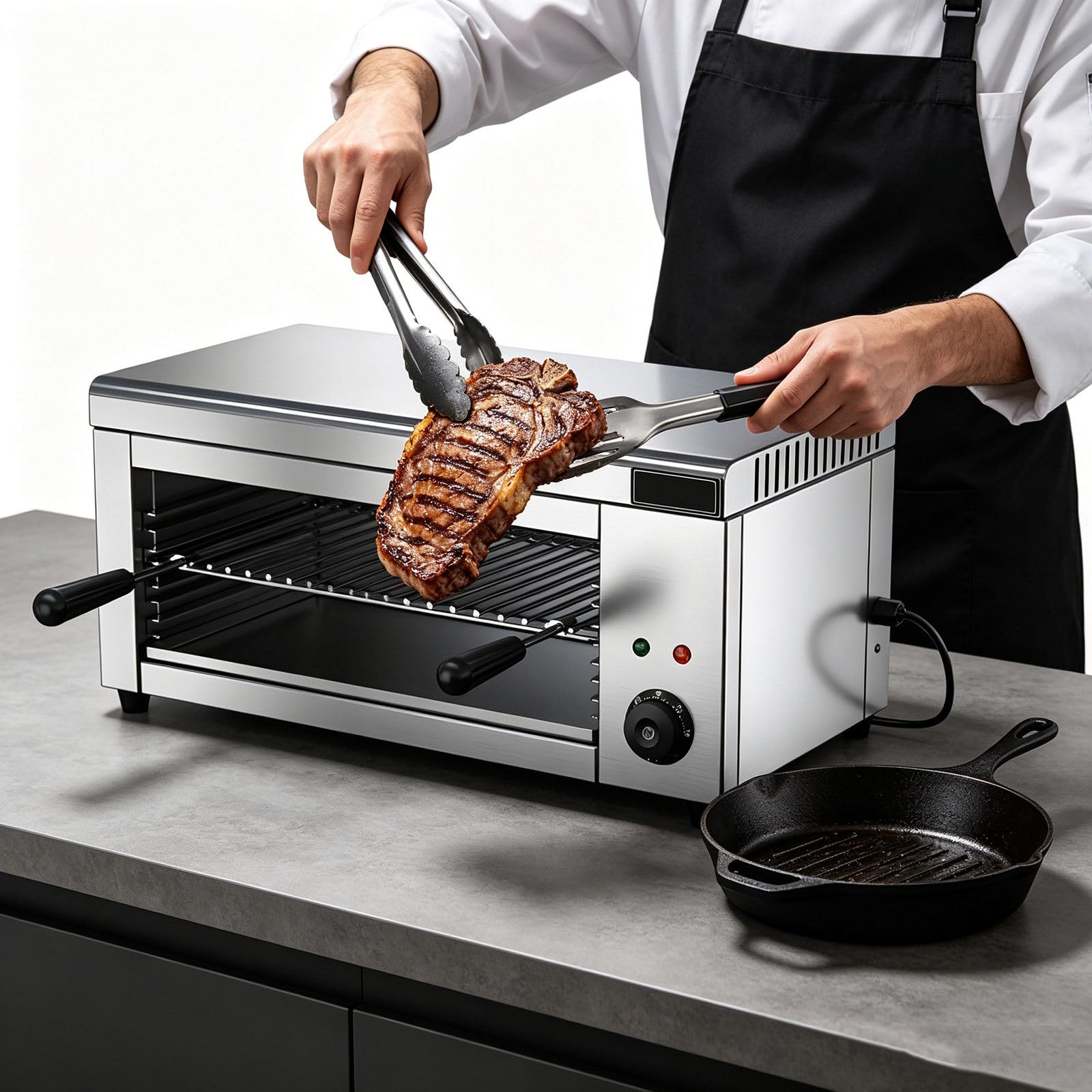 GESAIDES 2000W Countertop Salamander Broiler, Electric Cheese Melter, Cheesemelter Grill, Commercial Stainless Steel Countertop Salamander Broiler for Melt Cheese, Toast Sandwiches
