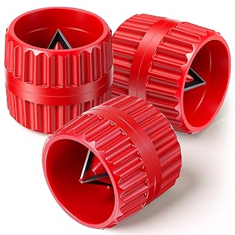 Red Inner-Outer Reamer Pipe and Tube Deburring Reamer Pipe Deburring Tool Tubing Chamfer Tool for PVC/Ppr/Copper/Brass/Aluminum Tubes 3/16-Inch to 1-1/4-Inch
