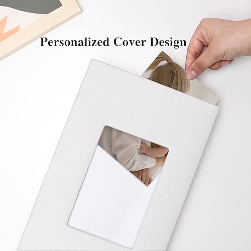 Miniatura 3 de Vienrose - Álbum de fotos de lino con 300 bolsillos de 4 x 6pulgadas, cubierta de tela, para bodas, familias, aniversarios y bebés