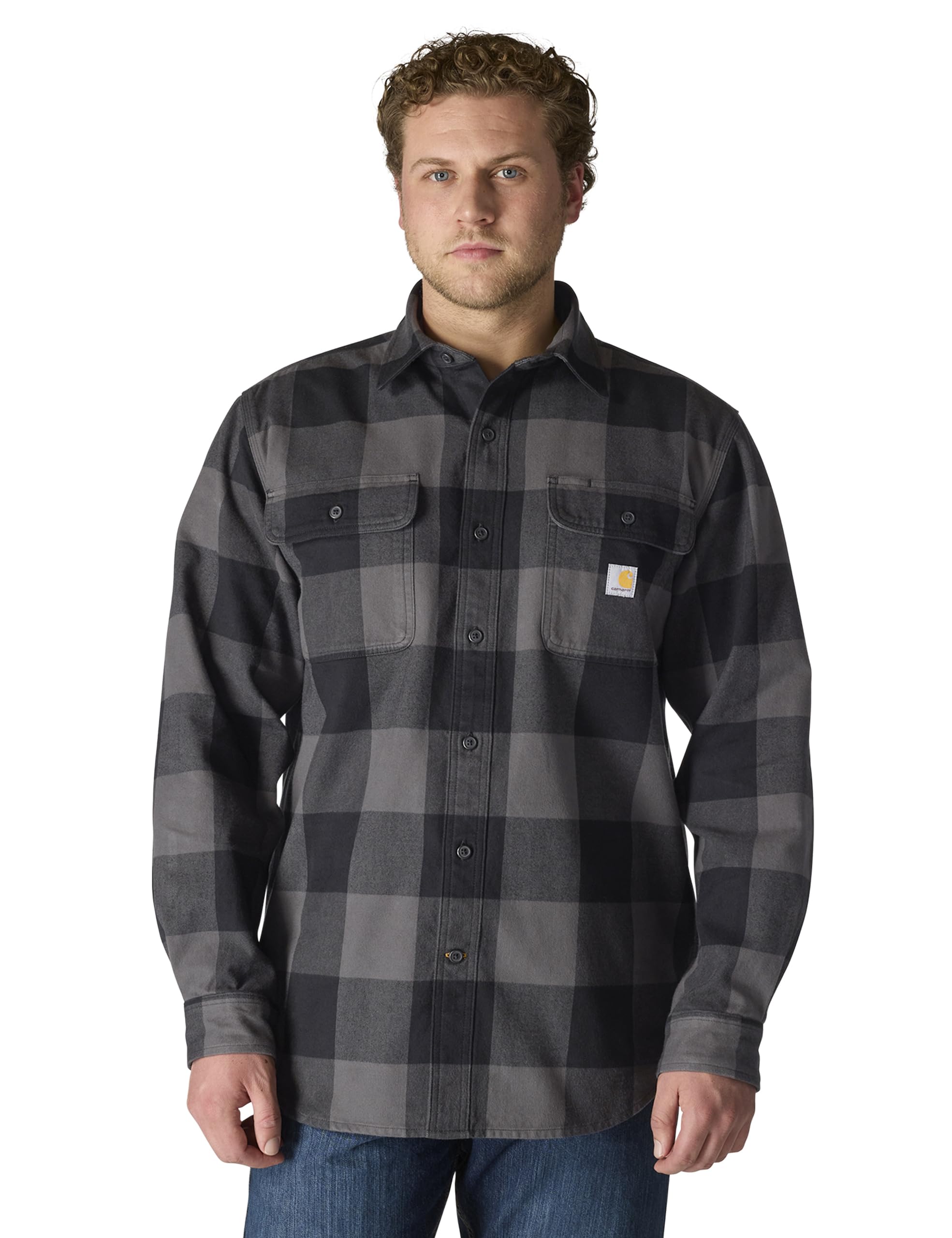 Carhartt Men’s Loose Fit Heavyweight Flannel Long-Sleeve Plaid Shirt