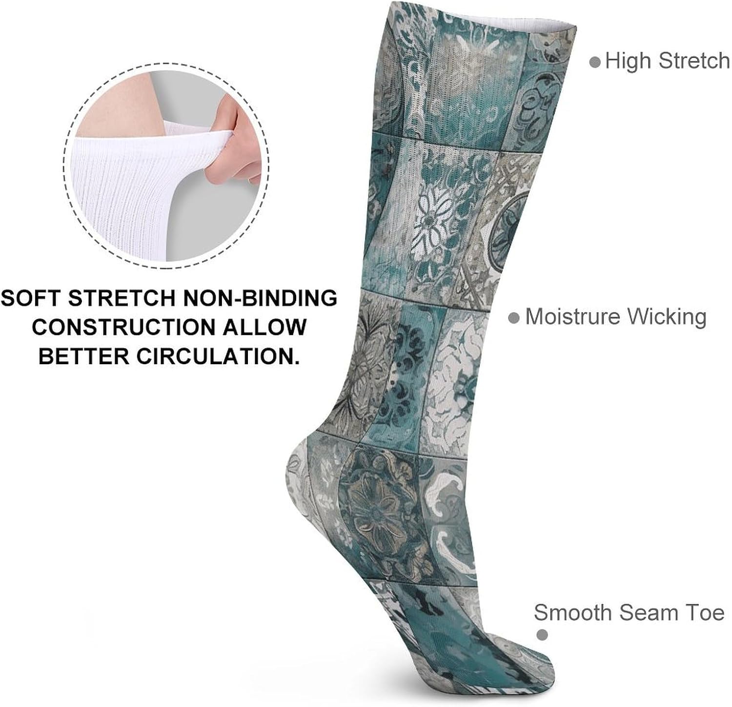 Green And Dark Beige Stocking - Cute Casual Long Athletic,Crew Sock for Men Women,Running Socks Soft Breathable for Gift