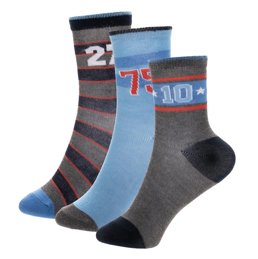 A2z 4 Kids Boys Sports Bamboo Socks 3 Pack Soft Breathable Viscose From Bamboo - Socks Az1408 On 3 Pack 7-10