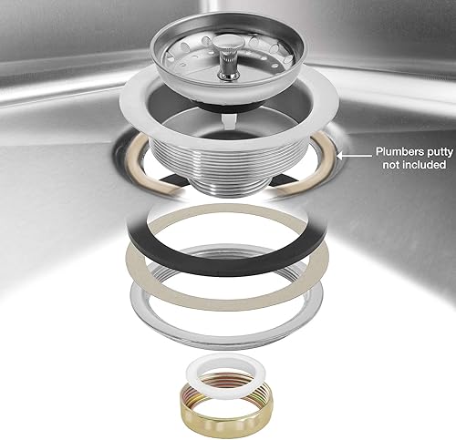 Miniatura 5 de GRIDMANN Fregadero de acero inoxidable con 1 compartimento con escurridor derecho, fregadero de cocina comercial certificado NSF, cuenco de 18 x 18