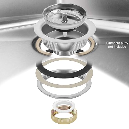 Miniatura 5 de Gridmann Pileta y preparador de cocina comercial de acero inoxidable de 1 compartimento, certificado por NSF 23,5 pulgadas de ancho