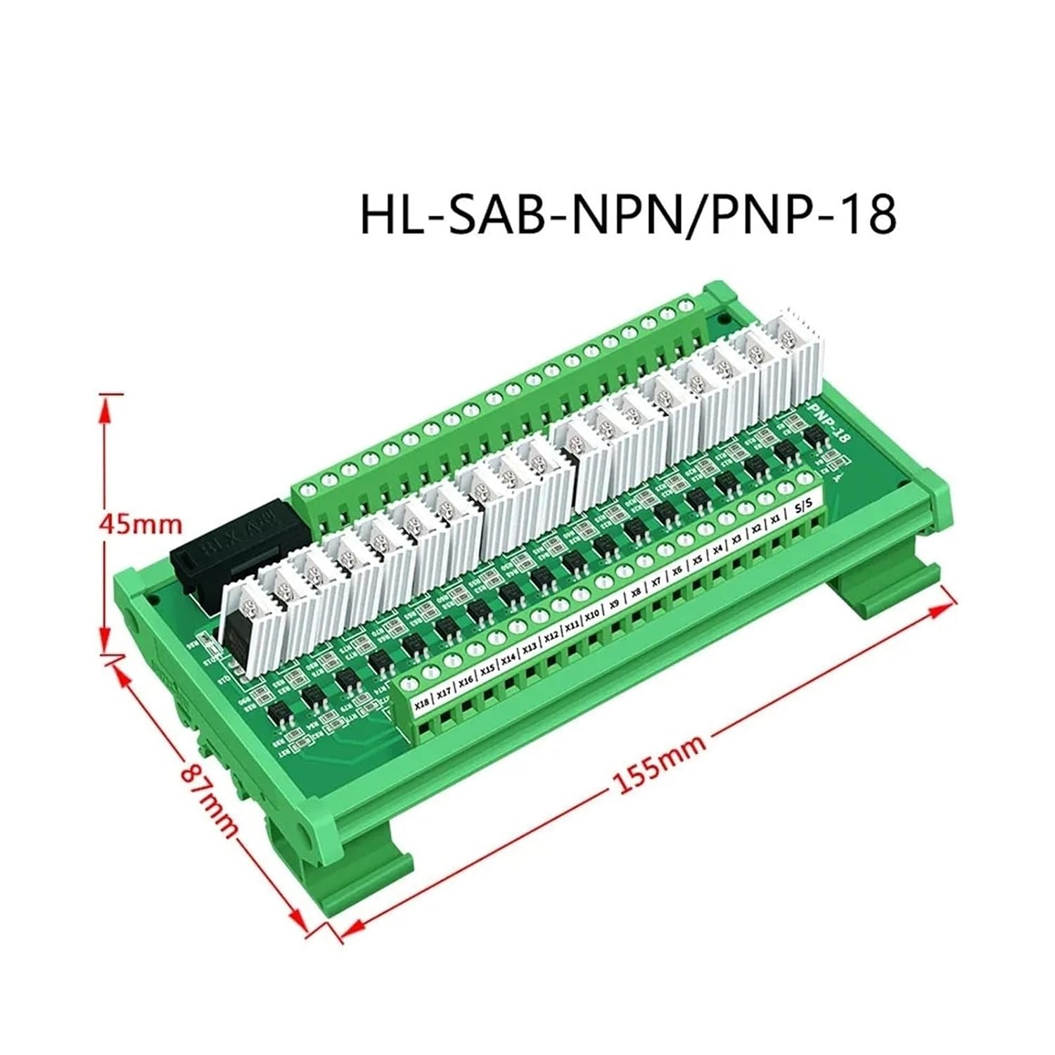 MCU PLC Signal Amplifier Board Input and Output PNP Isolation Belt Heat Sink(18 Channels,Input 3.3V-5V)