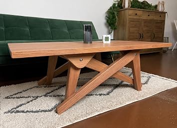 Transformer Table 2in1 Dining/Coffee Table | North American ash Wood | Handiwork | Dining Table | Height Adjustment Handmade Narrow TableL45