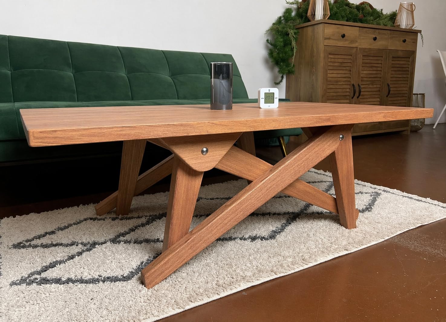 Transformer Table 2in1 Dining/Coffee Table | North American ash Wood | Handiwork | Dining Table | Height Adjustment Handmade Narrow Table（L45‘’）