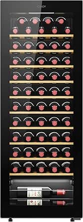 Candy DiVino CWC058, Vinoteca, 58 Botellas, WiFi, App hOn, Puerta Reversible, 10 Baldas, Tratamiento Anti-UV, Compresor Antivibraciones, Iluminación LED, Control Digital,Tirador Integrado, 37DB, Negro