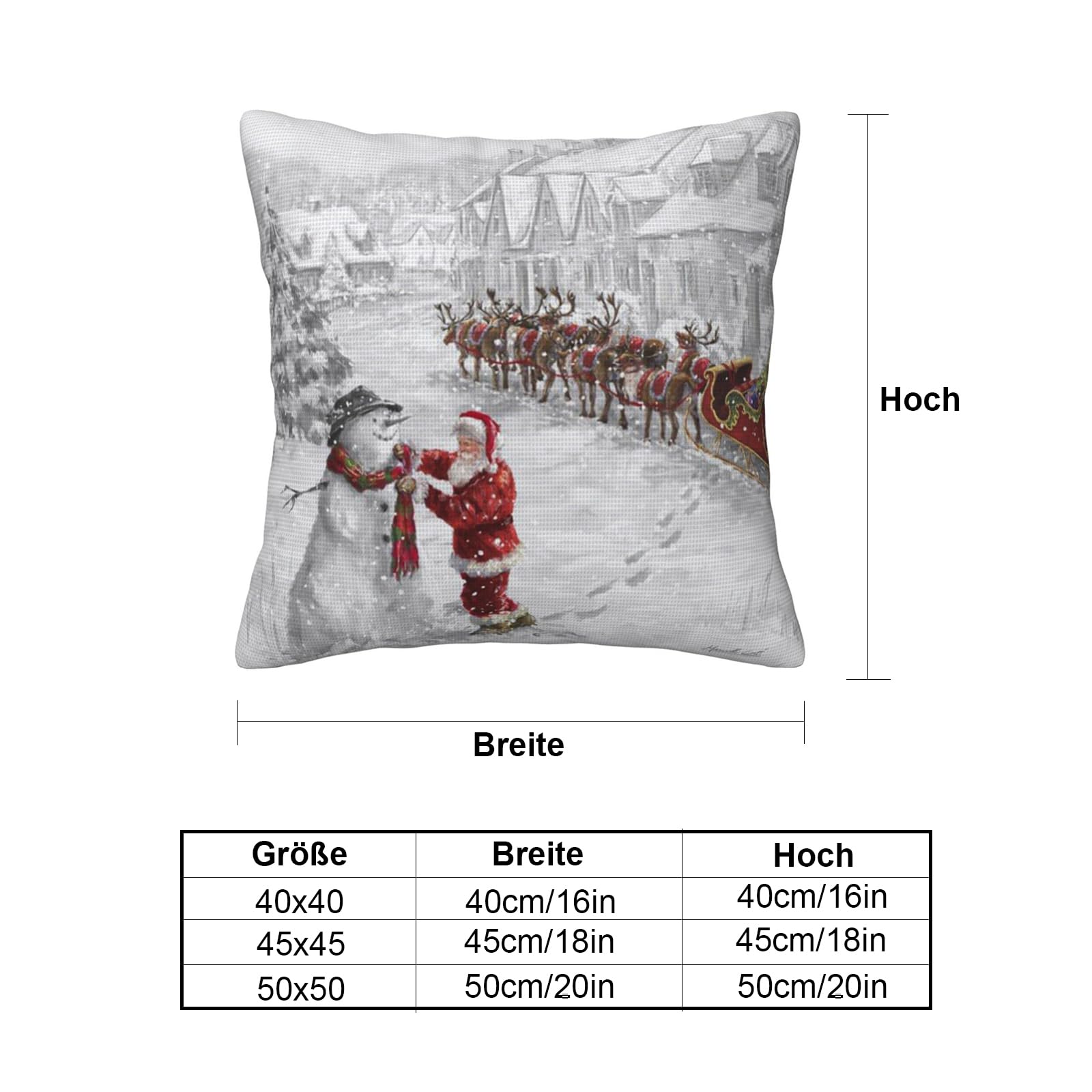Bonhause Kerstkussenslopen 30 x 50 cm Kerstman Slee Rendier Sneeuwvlokken Rood Decoratieve Kussenslopen voor Slaapbank Thuis Patio Winter Vakantie Decor Set van 2