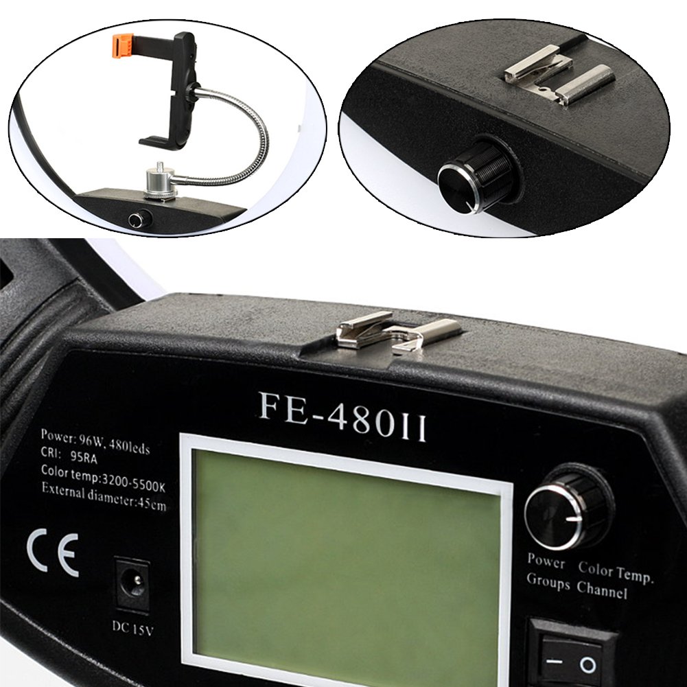 18 pollici Display digitale Telecomando dimmerabile 3200K-5500K Kit luce anello LED per fotocamera Smartphone Ritratto Selfie Youtube Foto Video Studio Fotografia