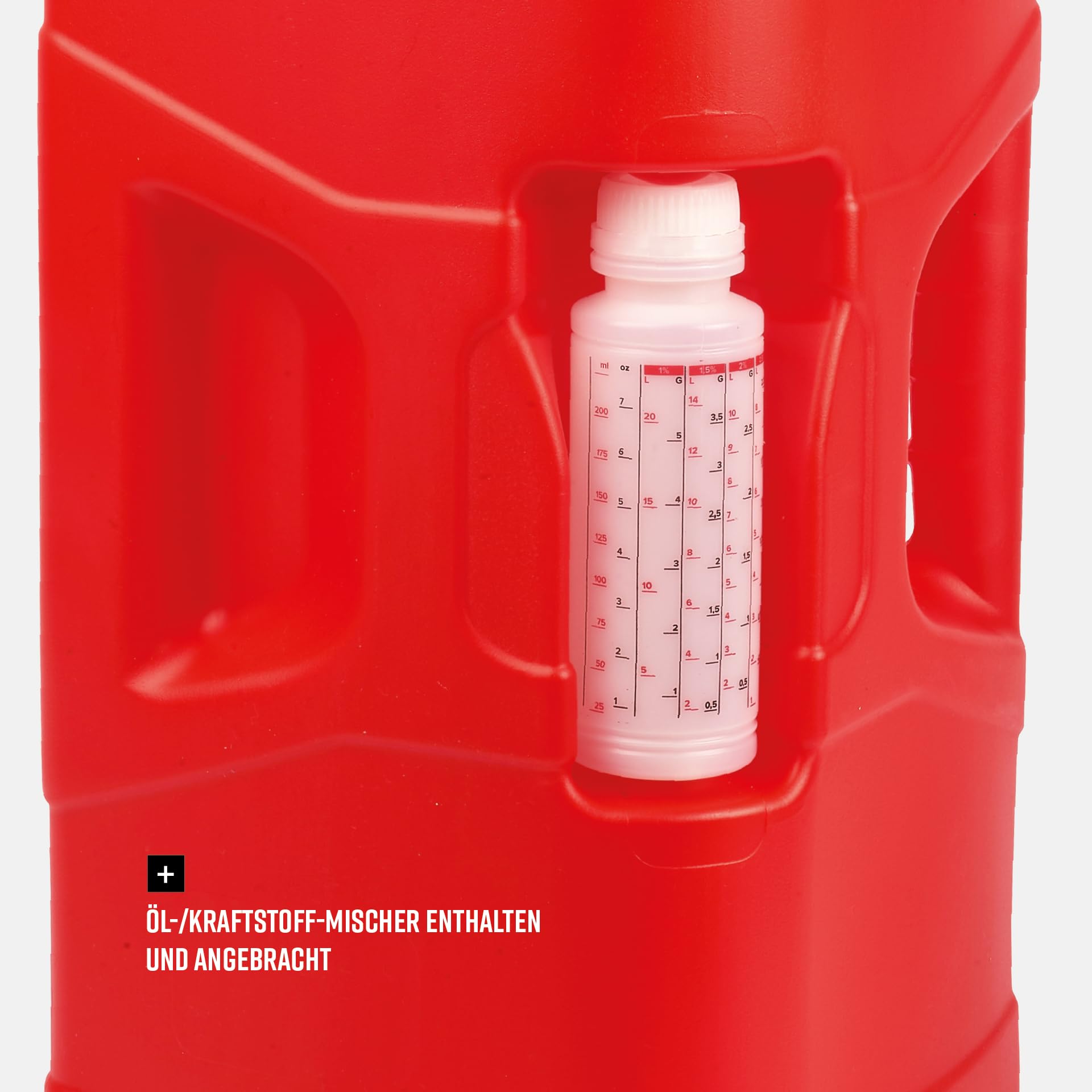 Polisport ProOctane - Treibstoffkanister 20L mit Füllschlauch und Kappe, Rot