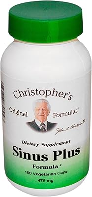 Christopher\'s Original Formulas Sinus Plus, Sinus Support Capsules, Whole Herb Synergistic Blend, 100 Count - Pack of 4