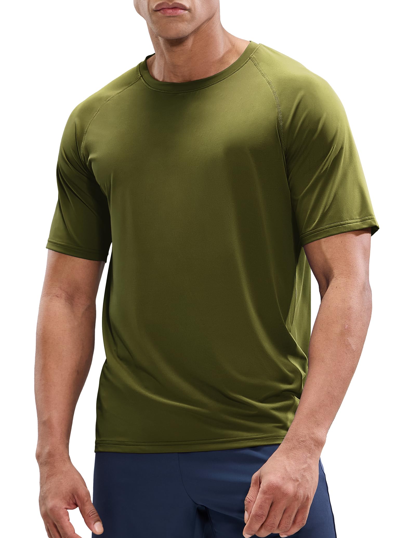 MIER Men's Dry Fit Workout T-Shirts Athletic Running Tee Short Sleeve Crew Neck Gym Tops, Polyester, Moisture Wicking