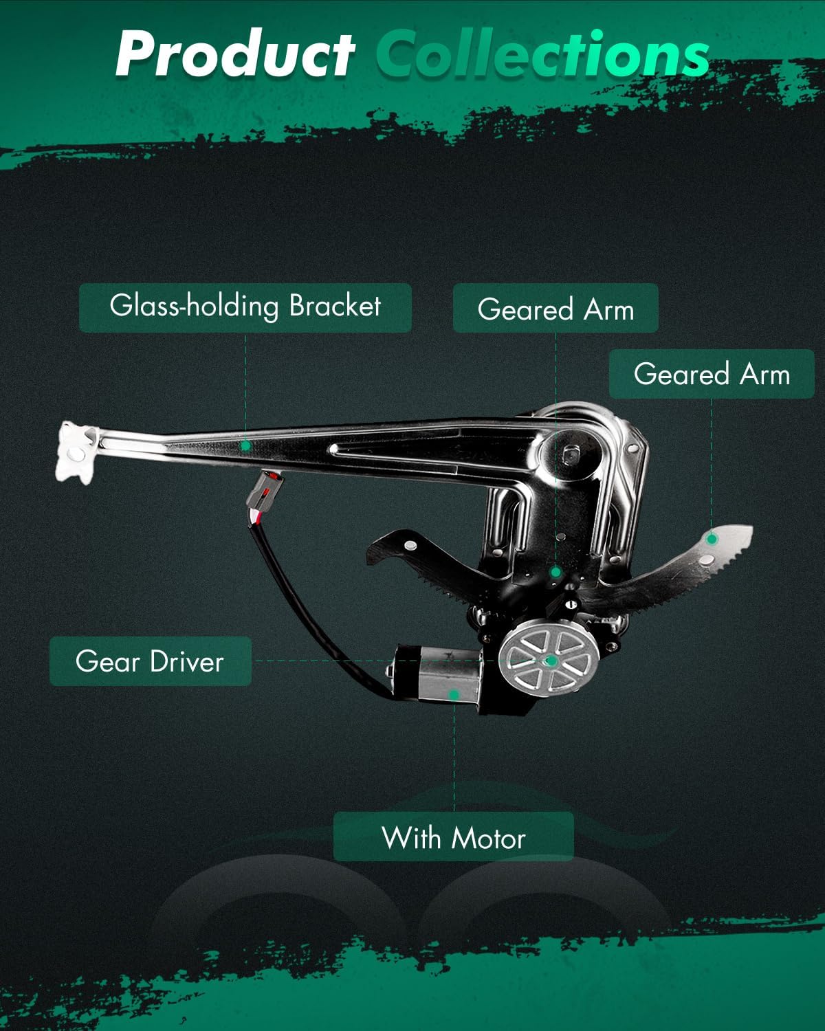 SCITOO Front Left and Front Right Power Window Regulator with Motor Fit for 1993-2011 for Ford for Ranger,1994-1997 2001-2010 for Mazda B2300,1998-2001 for Mazda B2500,741-831