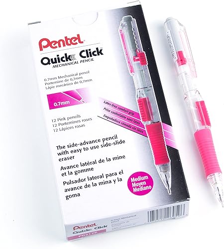 Portaminas Pentel Quick Click, Rosado Paquete de 12 disponible en Yaxa Costa Rica