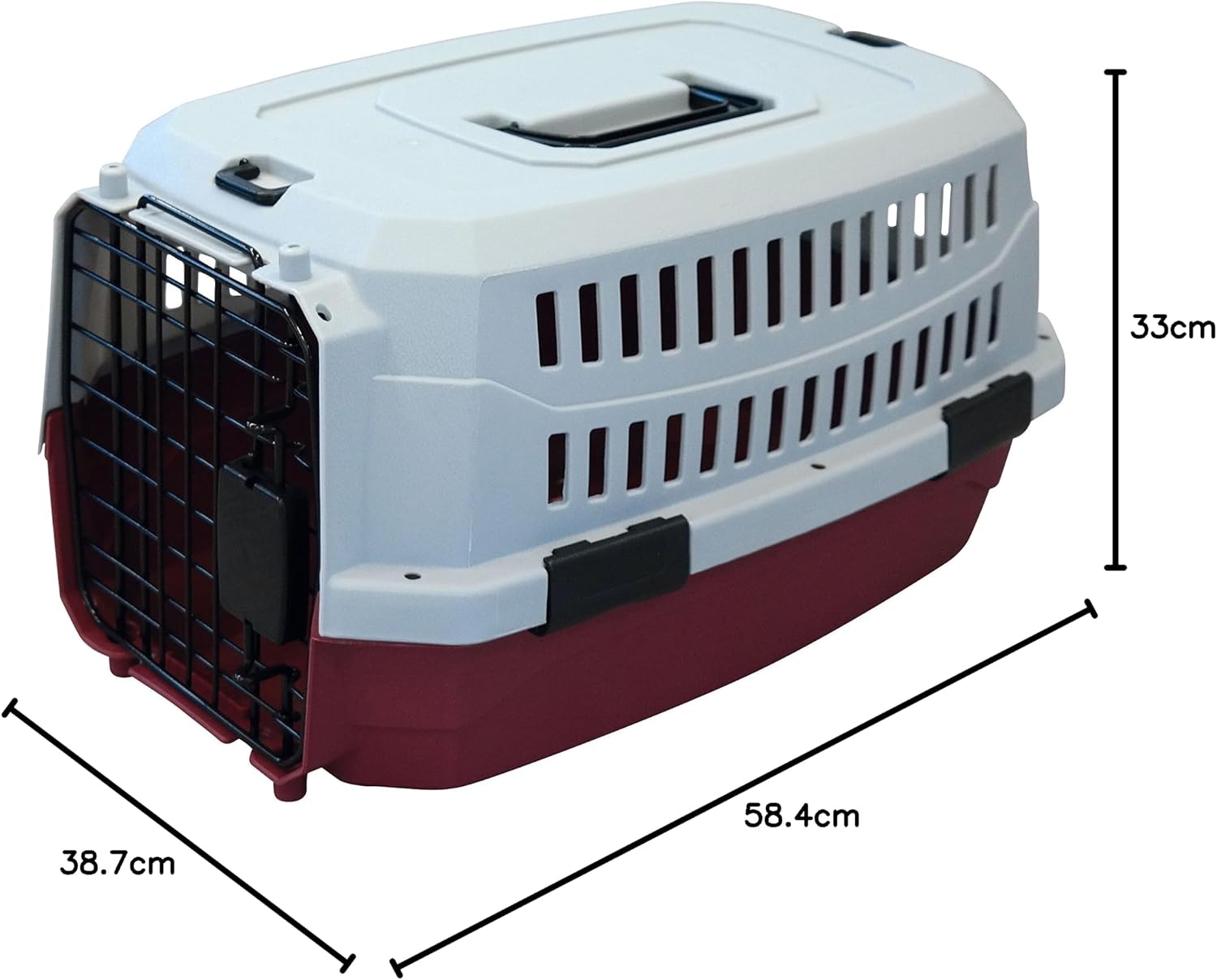 MPETS Viaggio Dog Carrier Burgundy/Grey Size S