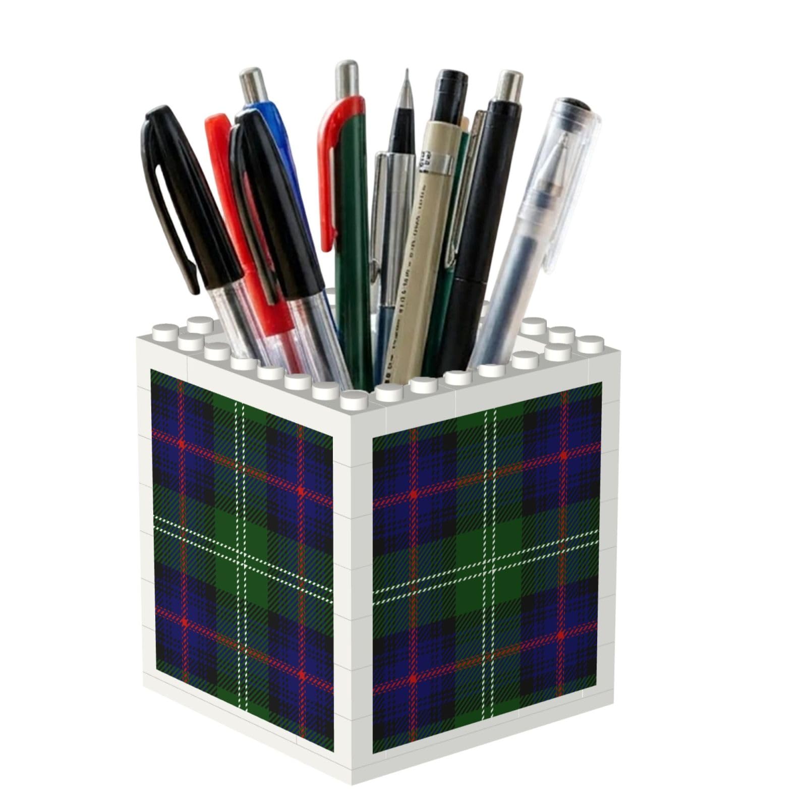 Poadnly Clan Sutherland Scottish Tartan Plaid, Pen Pot Pencil Holder for Office Home School, Compact Desk Organiser for Office Stationery