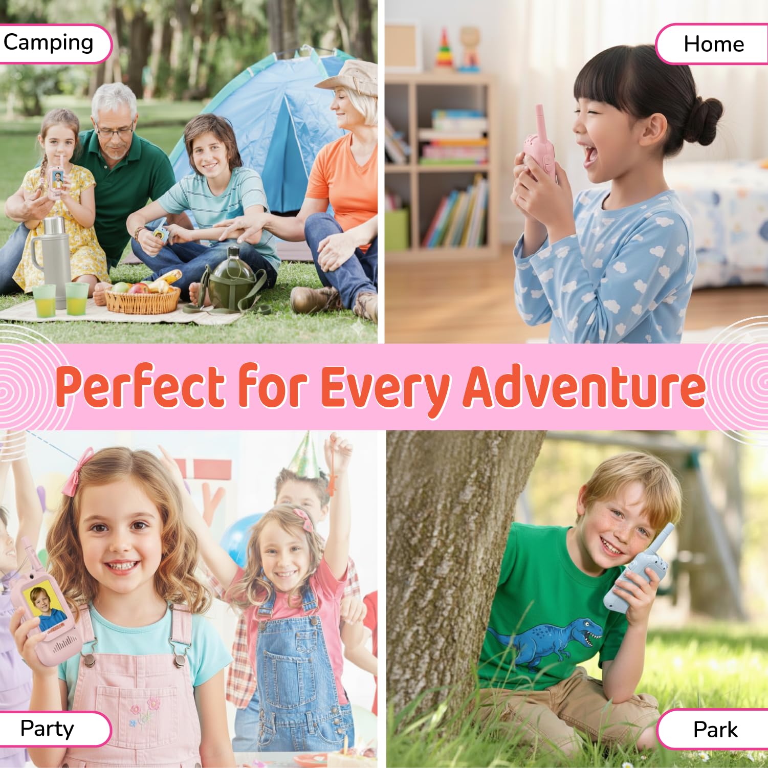 LEENK Kids Video Walkie Talkies 2 Pack, Rechargeable Video Intercom Handheld, Indoor & Outdoor Range, Easy Use for Ages 3-12 - Image 4